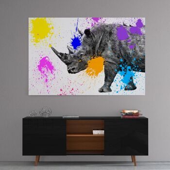 Safari Colors Pop - Rhinocéros - impression plexiglas 4