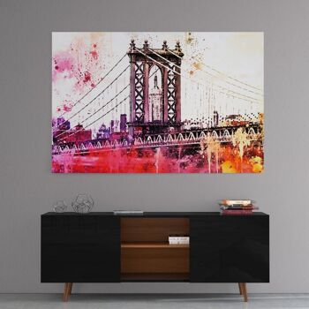 Aquarelle de NYC - Le pont de Manhattan - Perspex Image 5