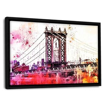 Aquarelle de NYC - Le pont de Manhattan - Perspex Image 6