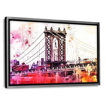 Aquarelle de NYC - Le pont de Manhattan - Perspex Image 7