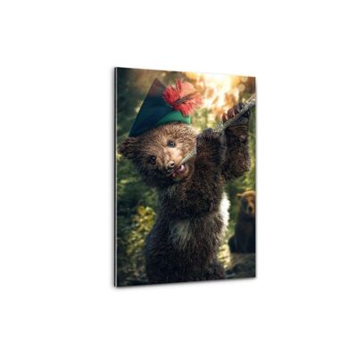 Bear with flute - Plexiglas picture