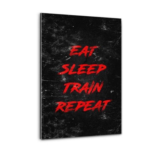 EAT, SLEEP, TRAIN, REPEAT - rot - Plexiglasbild