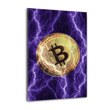 Bitcoin électrifié - violet - image plexiglas 1