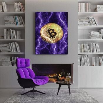 Bitcoin électrifié - violet - image plexiglas 7