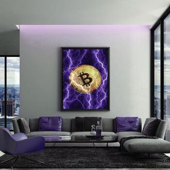 Bitcoin électrifié - violet - image plexiglas 8