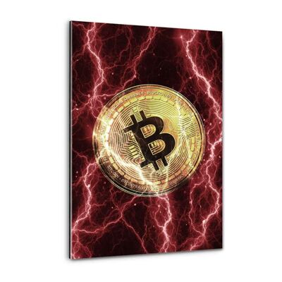 Electrified Bitcoin - red - Plexiglasbild
