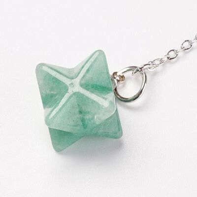 Merkaba Star Pendulum, Green Aventurine