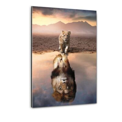 Lion Reflet - Image en plexiglas