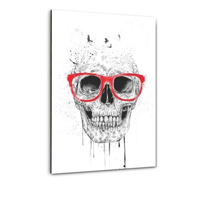 Skull With Red Glasses - Plexiglasbild