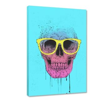Crâne Pop Art Avec Lunettes - Tableau plexiglas 4