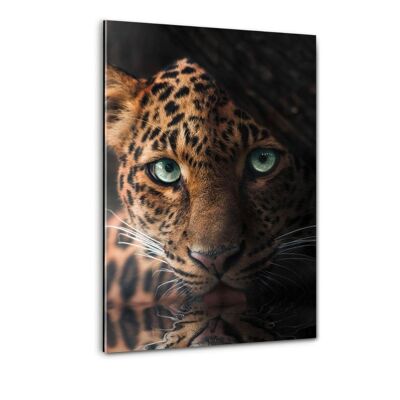 Il leopardo che beve - immagine in plexiglass