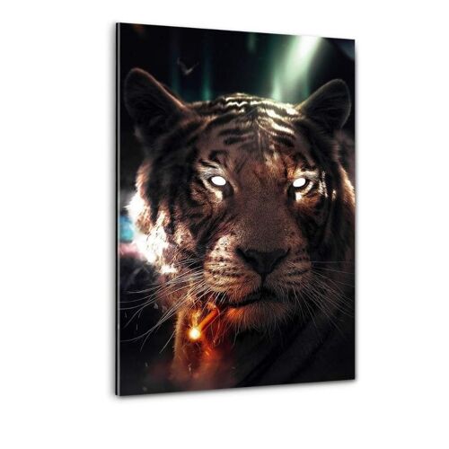 Smoking Tiger - Plexiglasbild