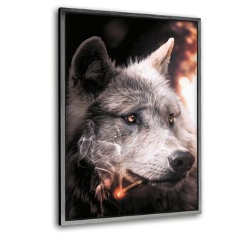 Loup qui fume - image en plexiglas 7