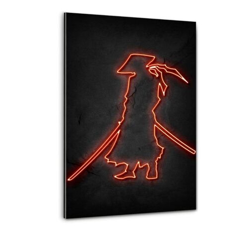 Samurai - neon - Plexiglasbild