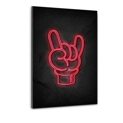 Rock on - neon #1 - imagen de plexiglás