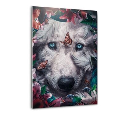 Floral Wolf - Plexiglasbild