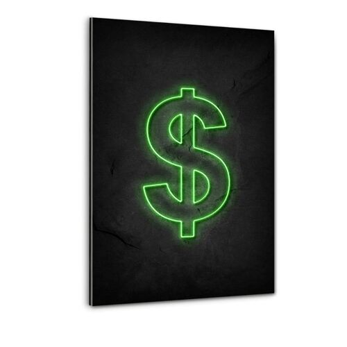 Dollar - neon Plexiglasbild