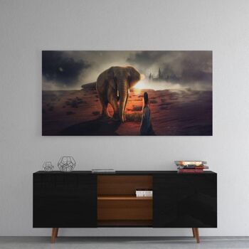 La belle et l'éléphant - tableau en plexiglas 3