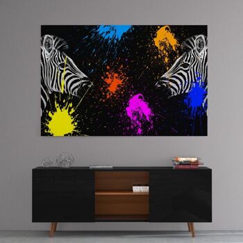 Safari Colors Pop - Zèbres - Image Alu-Dibond 3