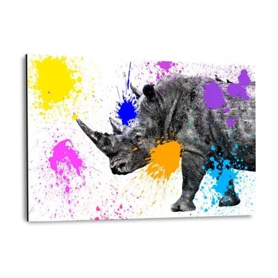 Safari Colors Pop - Rhinoceros - Immagine Alu-Dibond