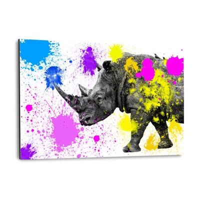 Safari Colors Pop - Rhino - Alu-Dibond Bild