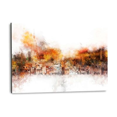 NYC Watercolor - The Skyline - Alu-Dibond Bild