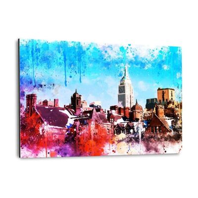 NYC Watercolor - On the Roofs - Alu-Dibond Bild