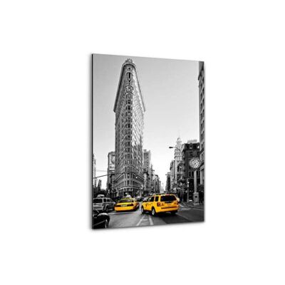 New York City - Flatiron Building Taxis - Immagine Alu-Dibond