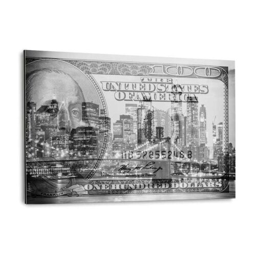 Manhattan Dollars - By Night - Alu-Dibond Bild