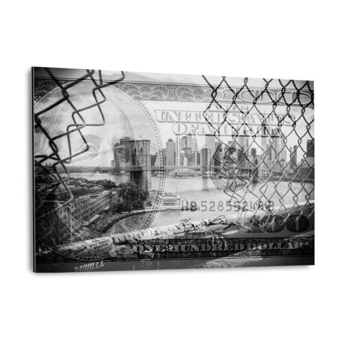 Manhattan Dollars - Between 2 Fences - Alu-Dibond Bild