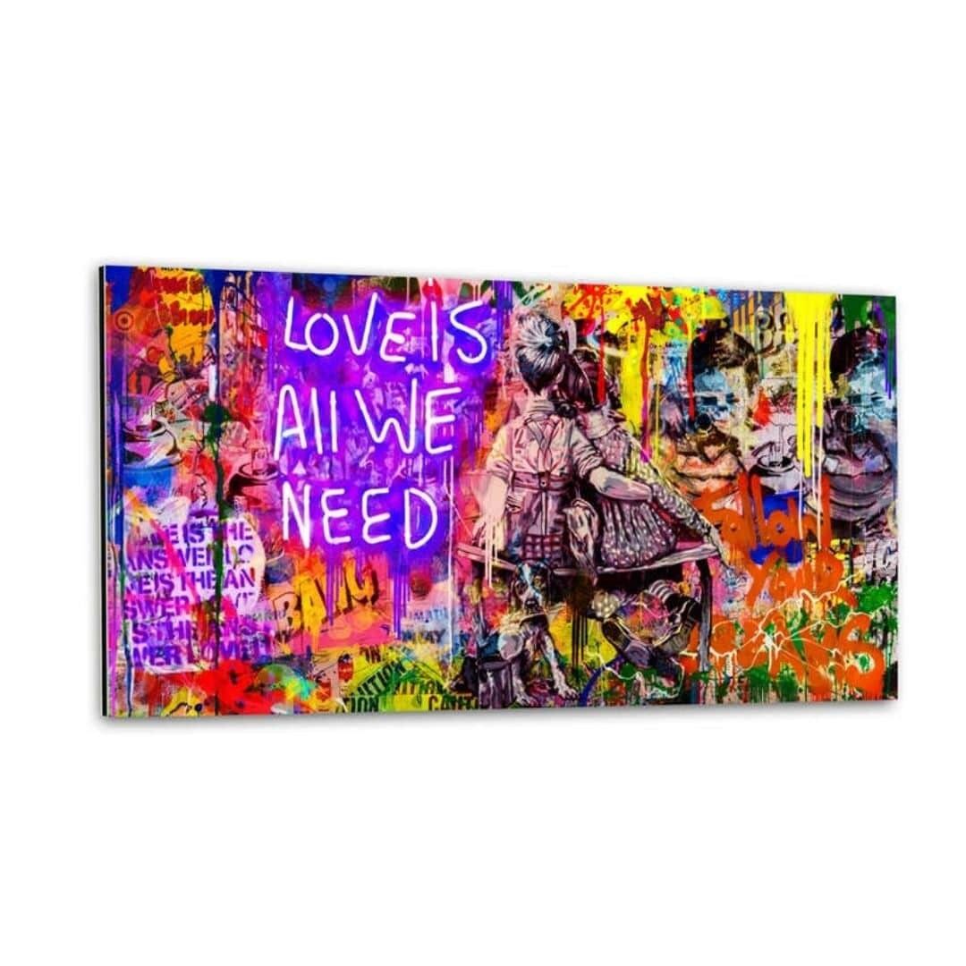 LOVE IS ALL WE NEED  - Alu-Dibond Bild