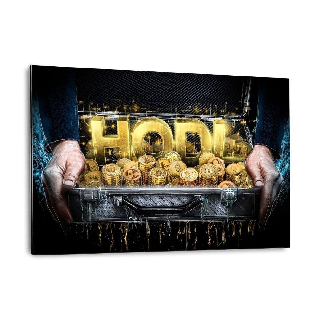 HODL - Immagine in alluminio Dibond