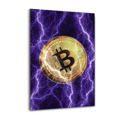 Electrified Bitcoin - purple - Alu-Dibond Bild
