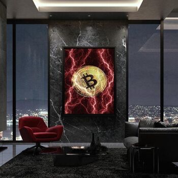 Bitcoin électrifié - rouge - image Alu-Dibond 2