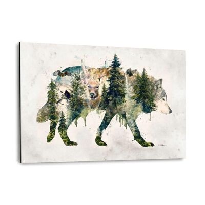 Wolf World - Alu-Dibond Bild