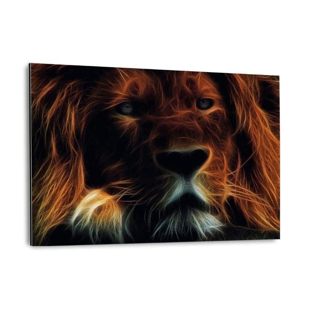 Glowing Lion - Alu-Dibond Bild