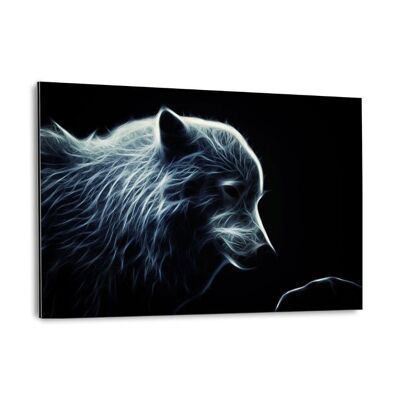 Glowing Arctic Wolf - Alu-Dibond Bild