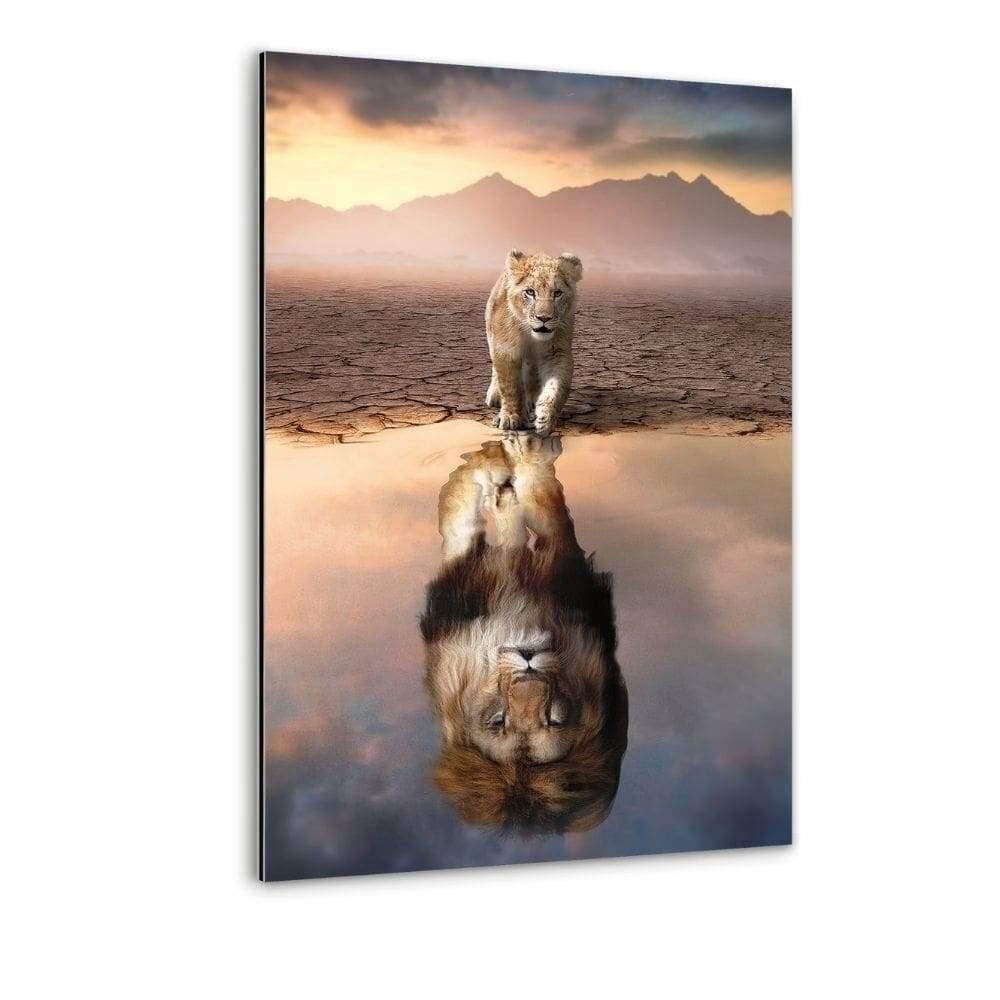 Lion Reflet - Image Alu-Dibond