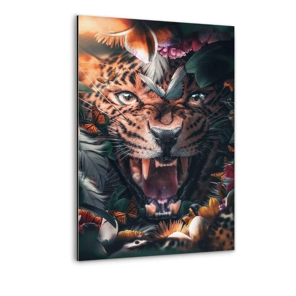 Floral Leopard - Alu-Dibond Bild