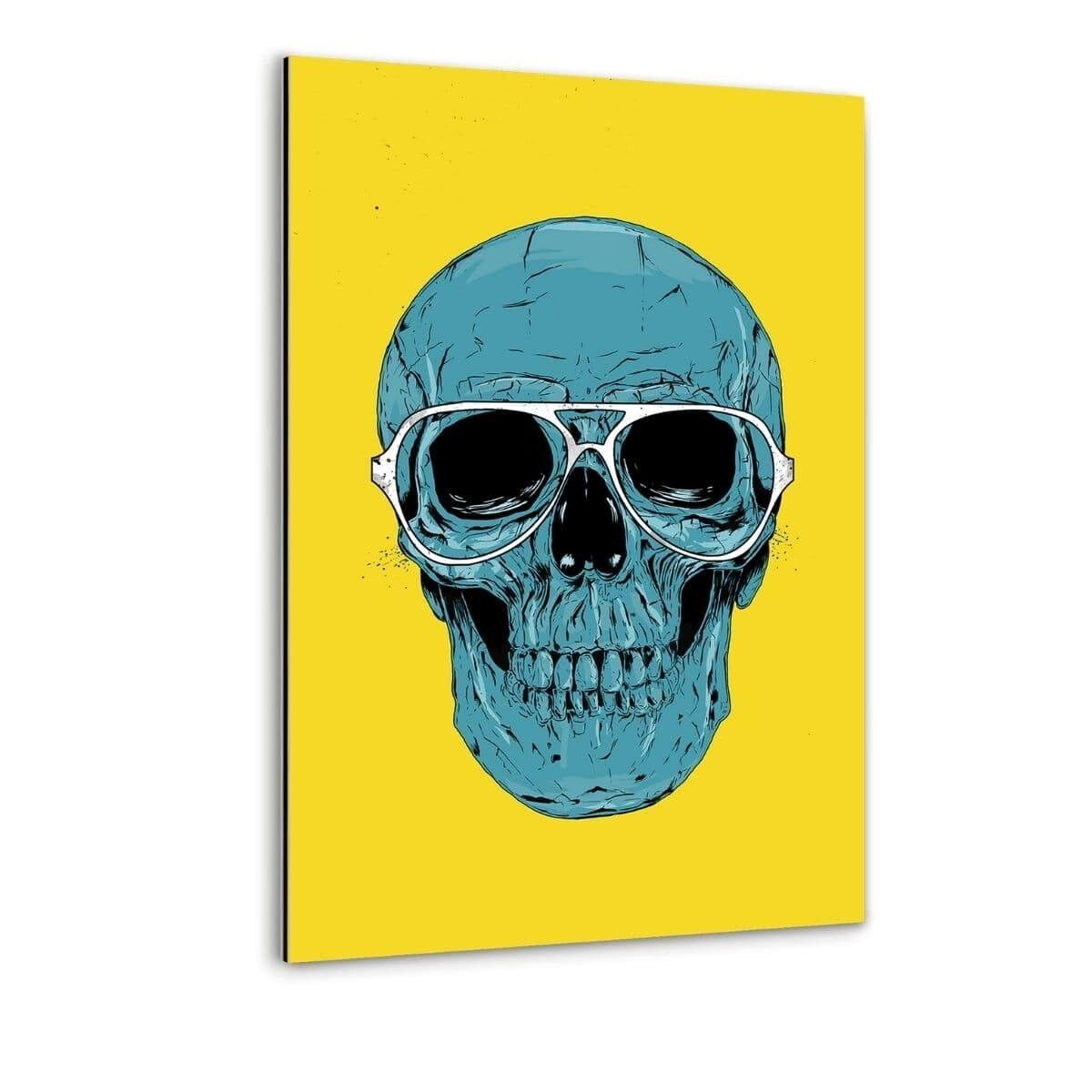 Teschio blu - Immagine in alluminio Dibond