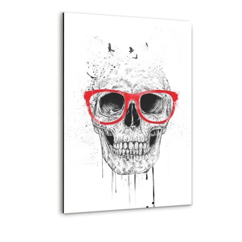 Skull With Red Glasses - Alu-Dibond Bild
