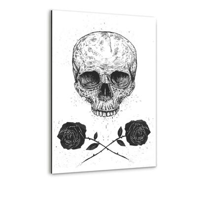 Skull N Roses - Immagine in alluminio Dibond