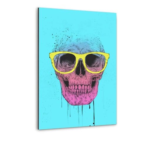 Pop Art Skull With Glasses - Alu-Dibond Bild