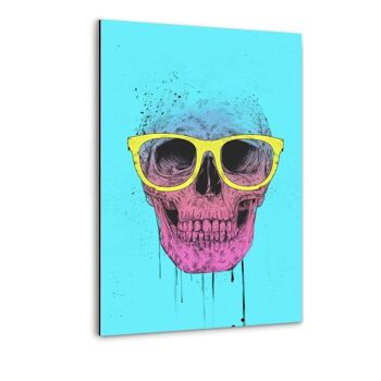 Crâne Pop Art à Lunettes - Image Alu-Dibond 1