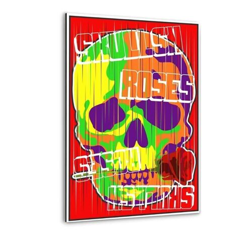 Skulls And Roses - Alu-Dibond Bild