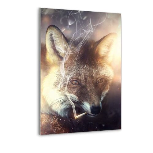 Smoking Fox - Alu-Dibond Bild