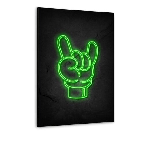 Rock on - neon #2 - Alu-Dibond Bild