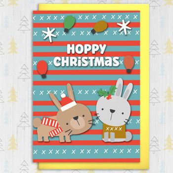Lapin, lapin de Noël, carte de vacances : Hoppy Christmas 3
