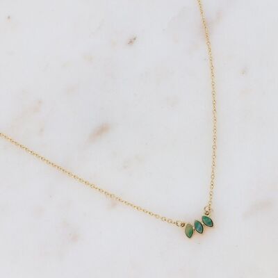 Collier Frances doré et jaspe vert