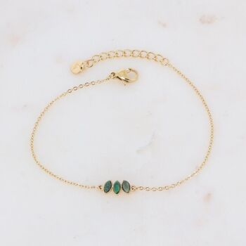 Bracelet Frances doré et jaspe vert 3